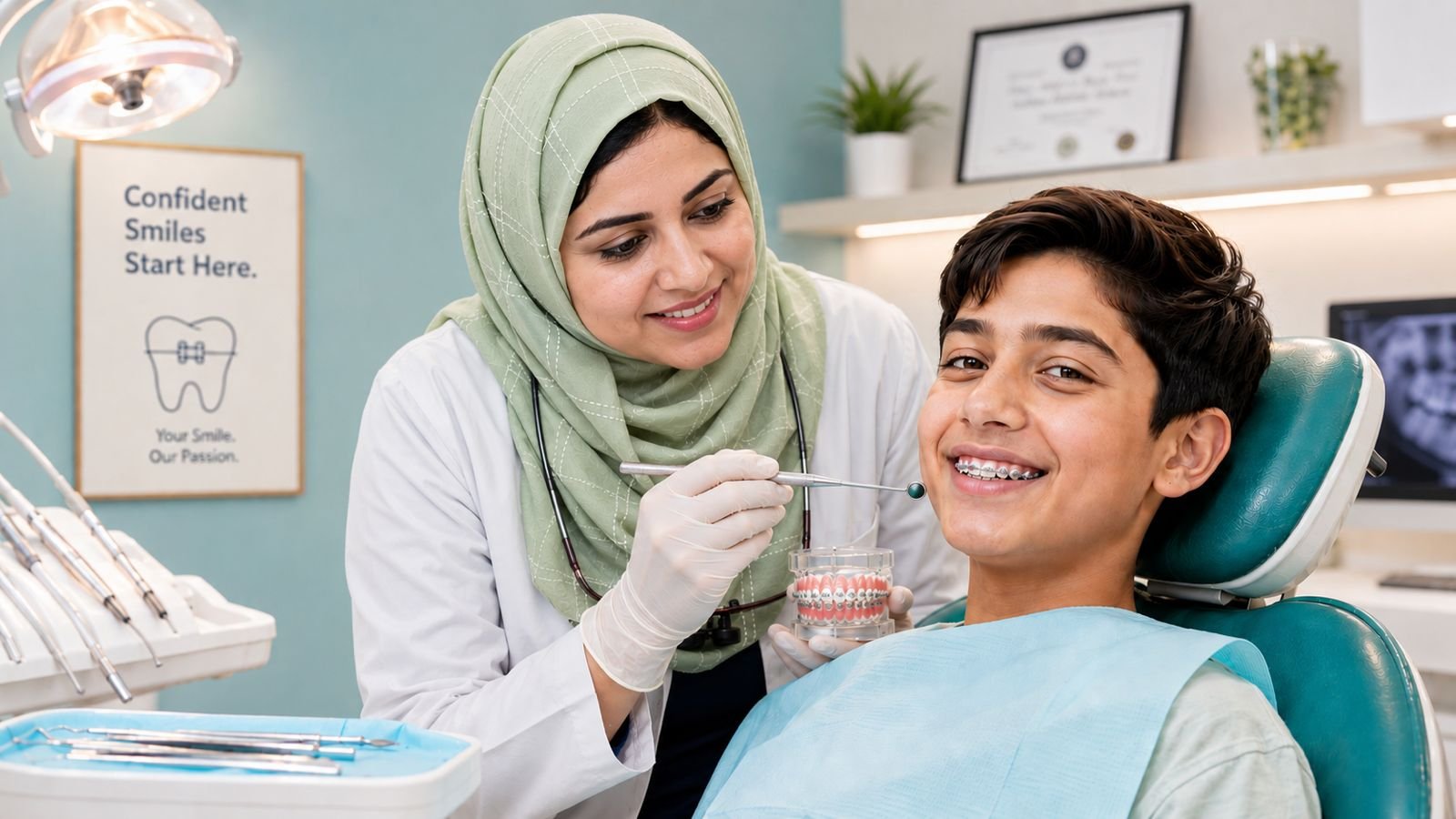 Metal braces treatment at FG Cosmo Dental Clinic Karachi